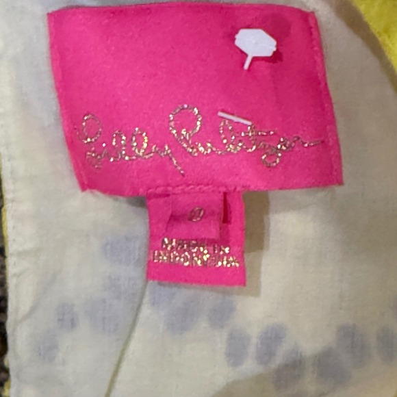 Lilly Pulitzer Mariella Dress Lillys Lemon Scallop Eyelet Size 0 HTF! - Picture 7 of 8